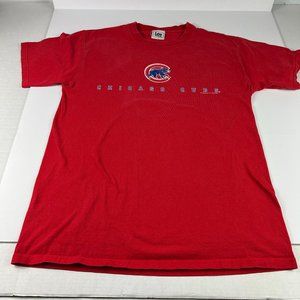 Y2K 2007 Lee Sports Chicago Cubs MLB Shirt Adult Medium Red Faded Baseball Tee
